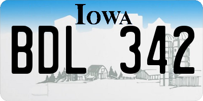 IA license plate BDL342