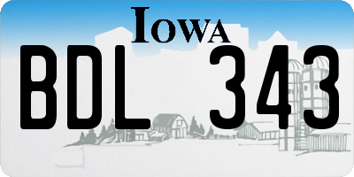 IA license plate BDL343