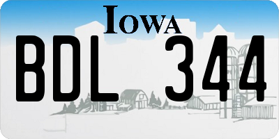 IA license plate BDL344