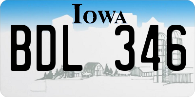 IA license plate BDL346