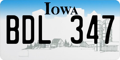 IA license plate BDL347