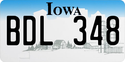 IA license plate BDL348