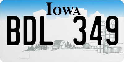 IA license plate BDL349