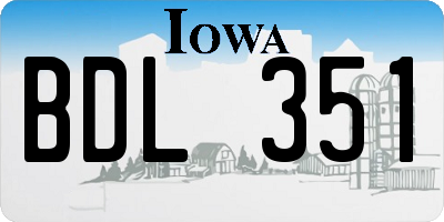 IA license plate BDL351