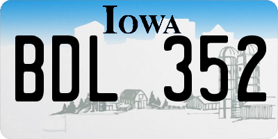 IA license plate BDL352
