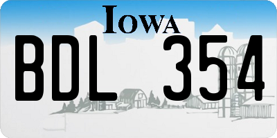 IA license plate BDL354