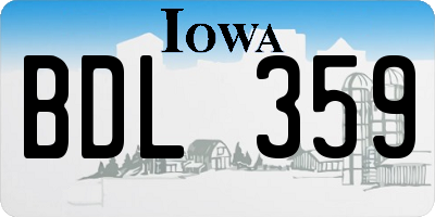 IA license plate BDL359