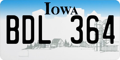 IA license plate BDL364
