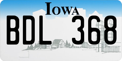 IA license plate BDL368