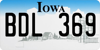 IA license plate BDL369