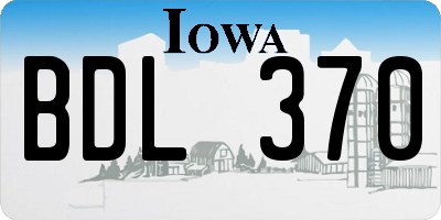 IA license plate BDL370