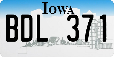 IA license plate BDL371