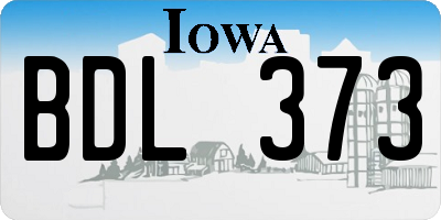 IA license plate BDL373