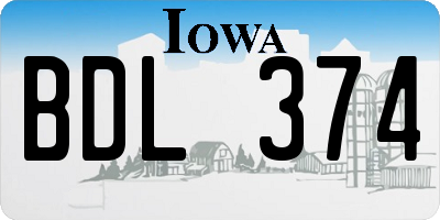 IA license plate BDL374