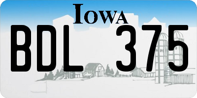 IA license plate BDL375