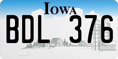 IA license plate BDL376