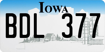 IA license plate BDL377