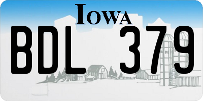 IA license plate BDL379