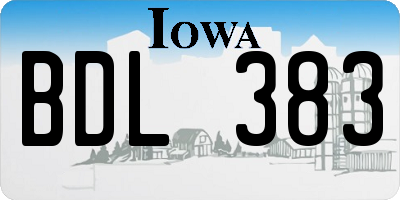IA license plate BDL383