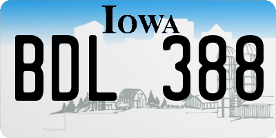 IA license plate BDL388