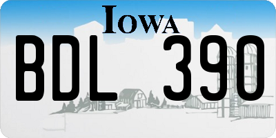 IA license plate BDL390