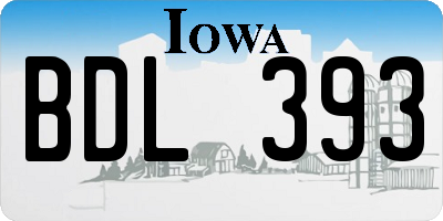 IA license plate BDL393