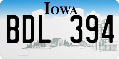 IA license plate BDL394