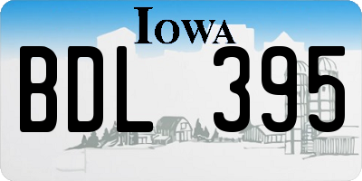 IA license plate BDL395