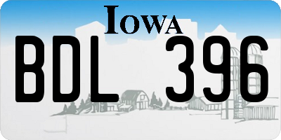 IA license plate BDL396