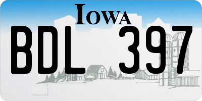 IA license plate BDL397