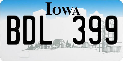 IA license plate BDL399