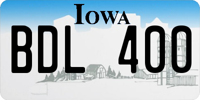 IA license plate BDL400