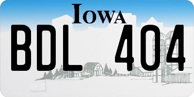 IA license plate BDL404