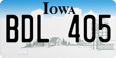 IA license plate BDL405