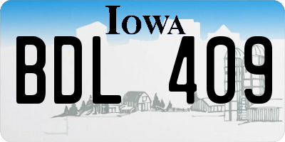 IA license plate BDL409