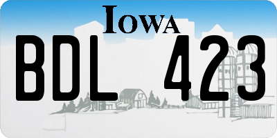 IA license plate BDL423