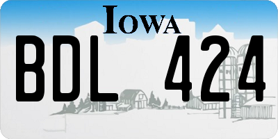 IA license plate BDL424