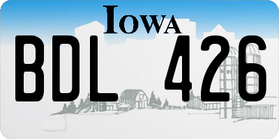 IA license plate BDL426