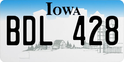 IA license plate BDL428