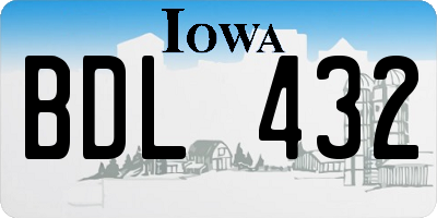 IA license plate BDL432