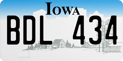 IA license plate BDL434