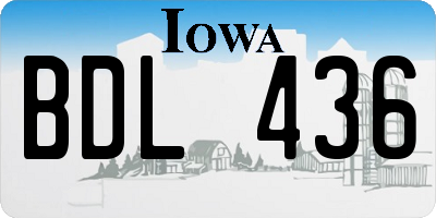 IA license plate BDL436