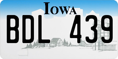 IA license plate BDL439