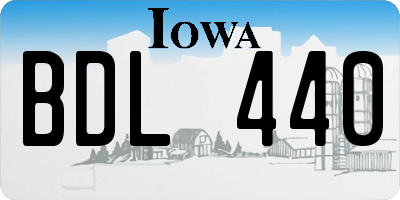 IA license plate BDL440