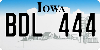 IA license plate BDL444