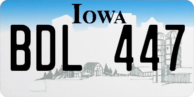 IA license plate BDL447