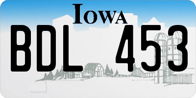 IA license plate BDL453