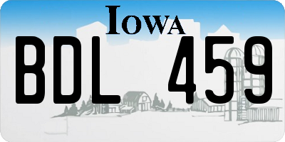 IA license plate BDL459