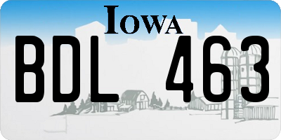 IA license plate BDL463