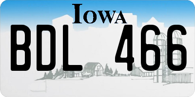IA license plate BDL466
